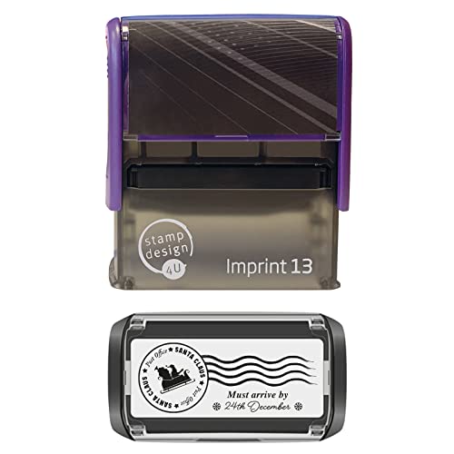 Santa's Christmas Mail Self Inking Rubber Stamp, Santa Claus Sleigh Mail North Pole Post Office Mail Stamp