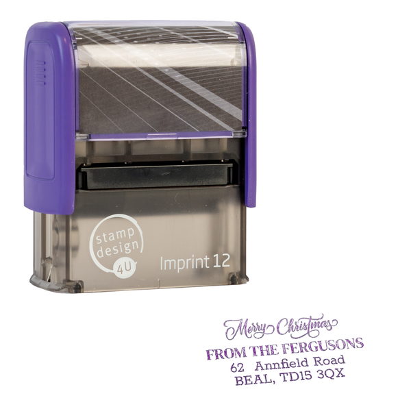 SD4U Imprint 12 | Merry Christmas Address Rubber Stamp | 47 x 17mm