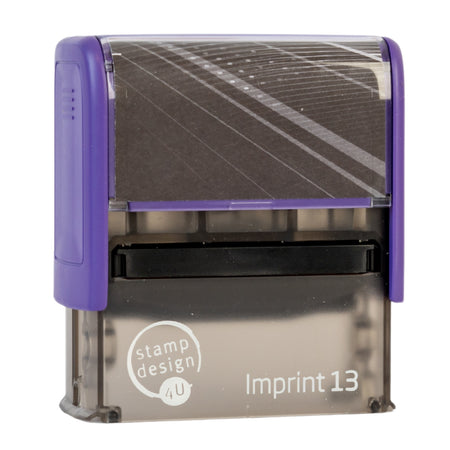 Imprint 13 Stamp, 58mm x 22mm, Choice of 5 Ink Colours, Custom Personalised 5 Line or Logo Stamp