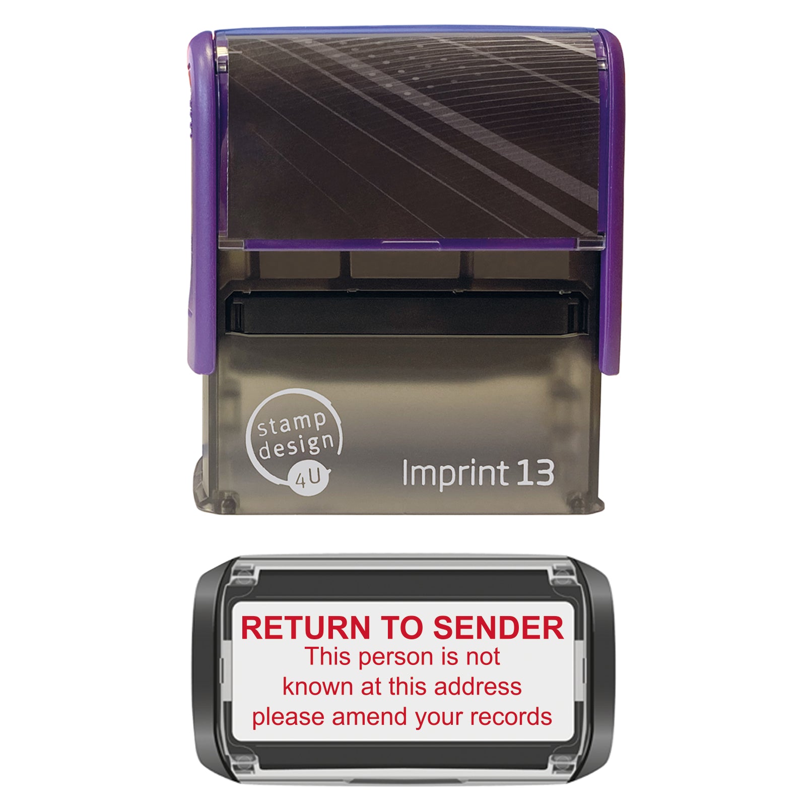 Return to Sender Stamp | Stop Junk Mail Stamp | 58 x 22mm Red or Black Ink