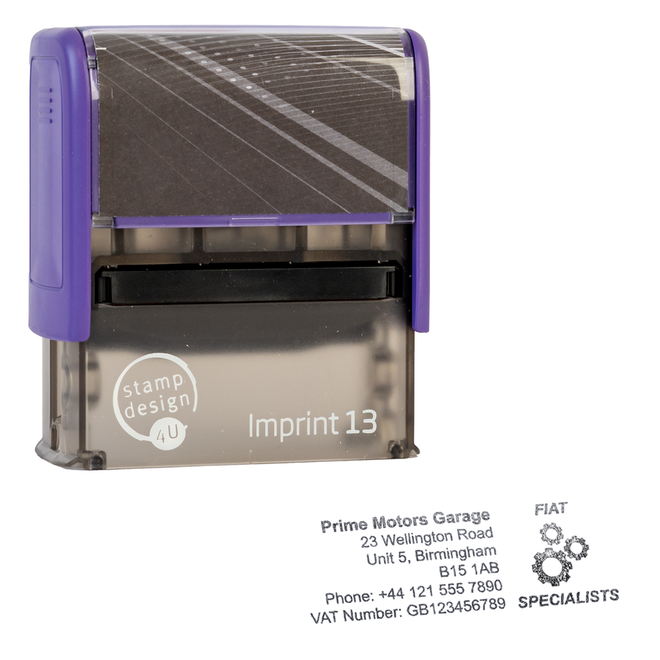 SD4U Imprint 13 | Fiat Specialists Service Rubber Stamp | 57 x 21mm