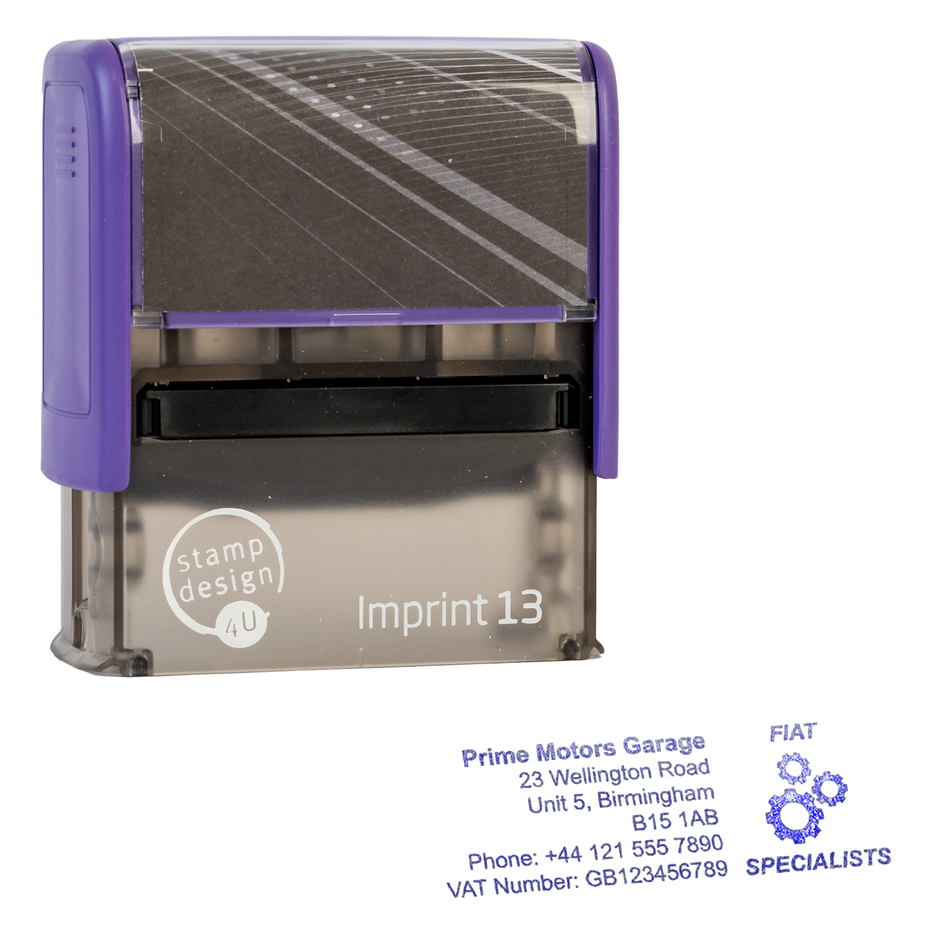 SD4U Imprint 13 | Fiat Specialists Service Rubber Stamp | 57 x 21mm