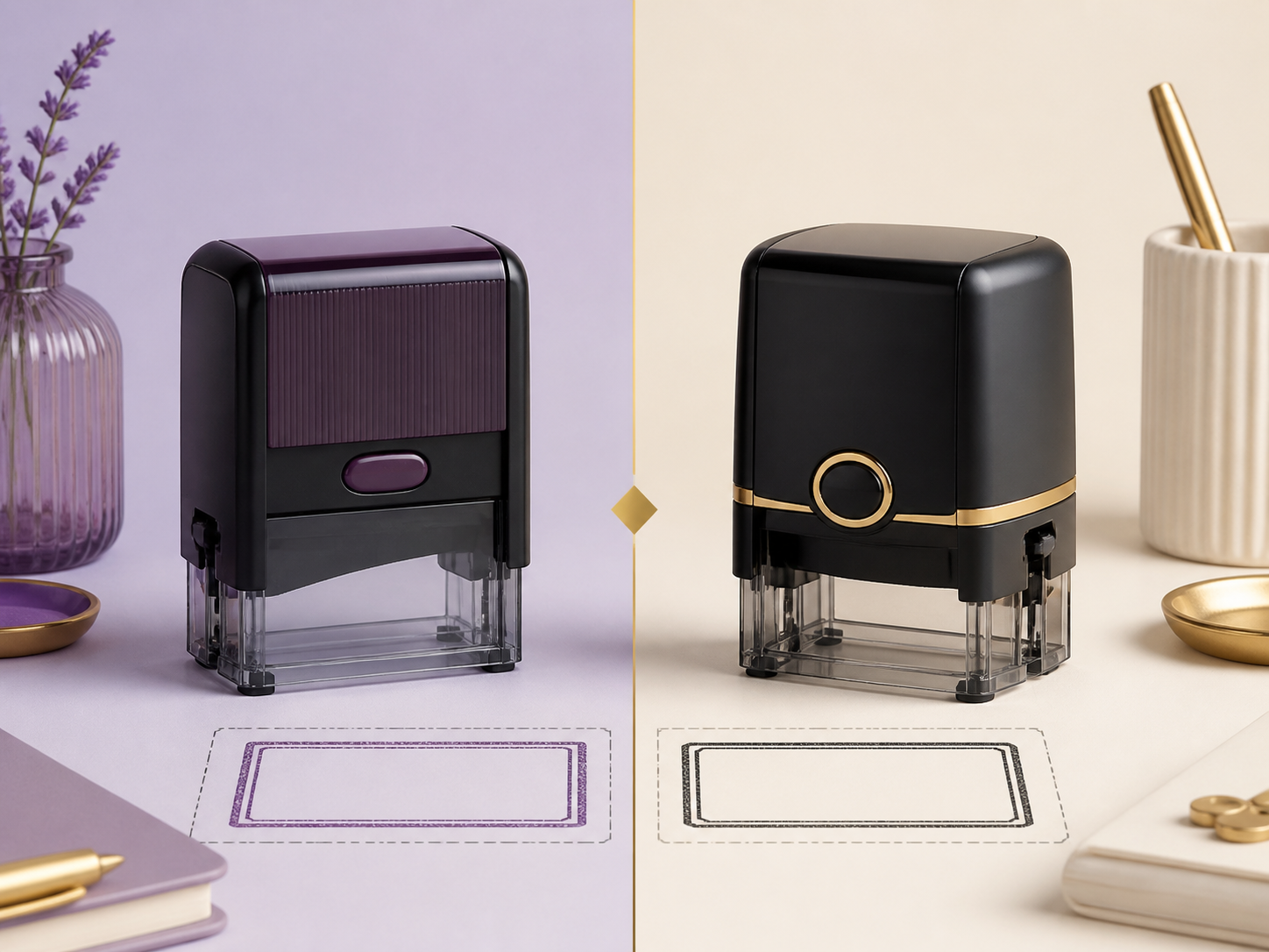Rubber stamp comparison guides