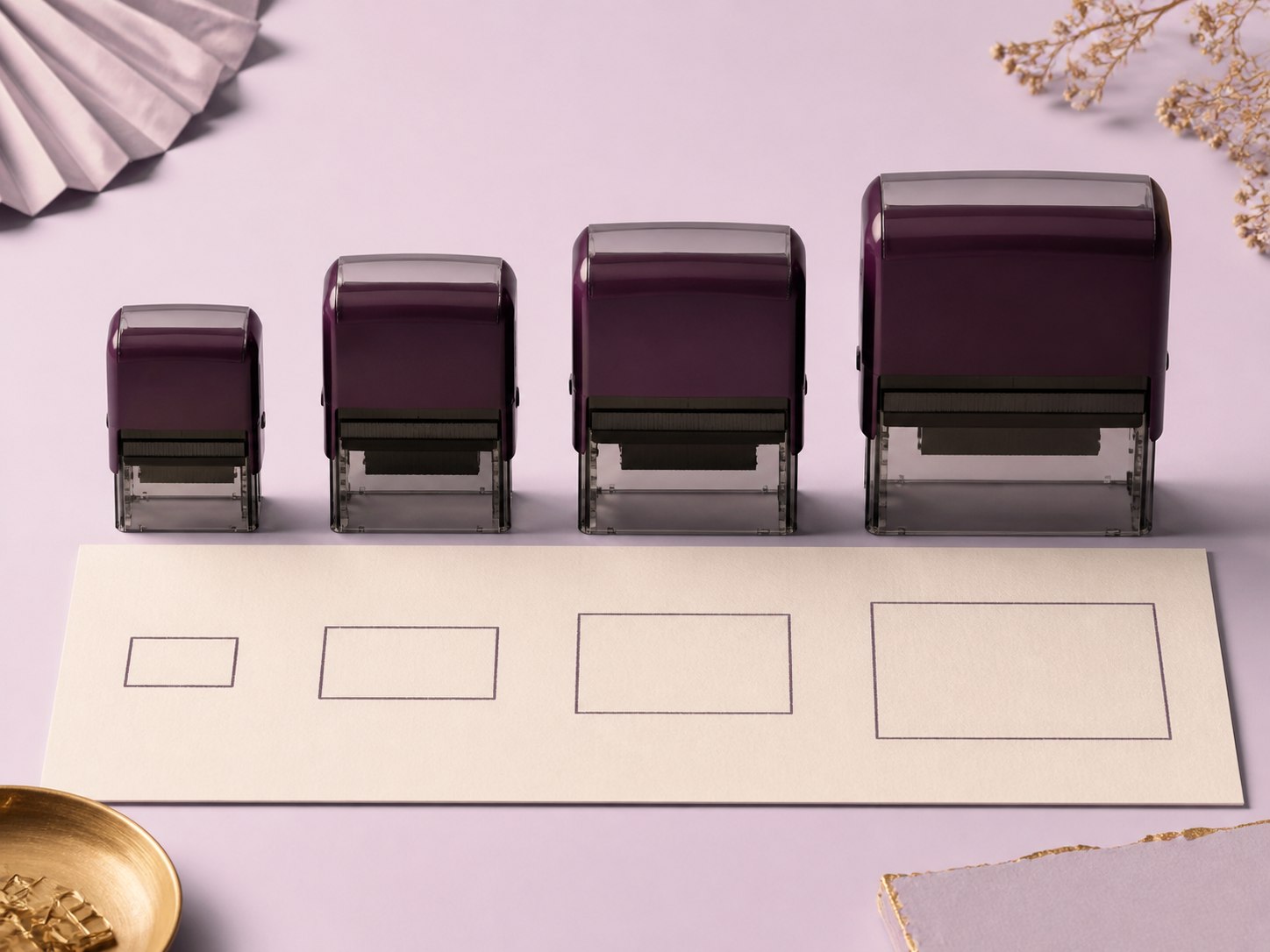 Rubber stamp size guides