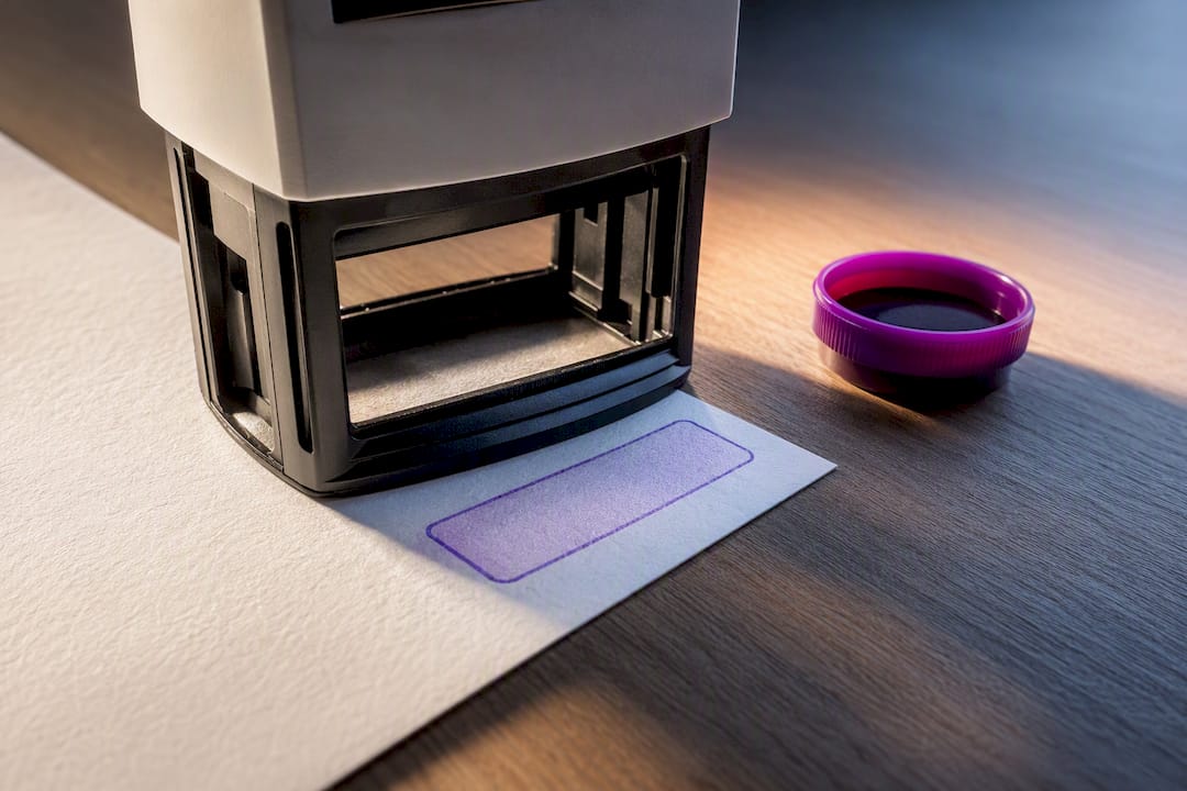 Partial stamp making a crisp proof impression