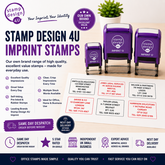 Stamp Design 4U text and logo stamps