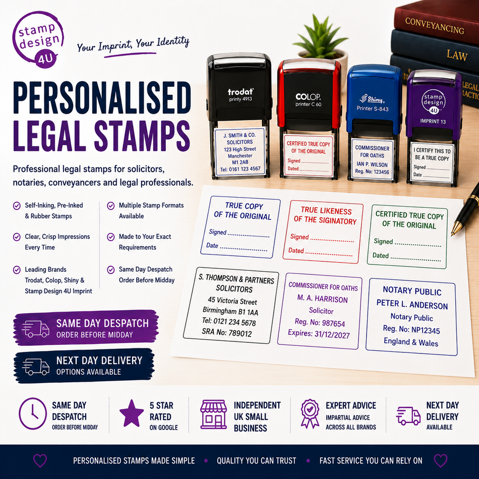 Range of Legal Stamps for Documents and Business