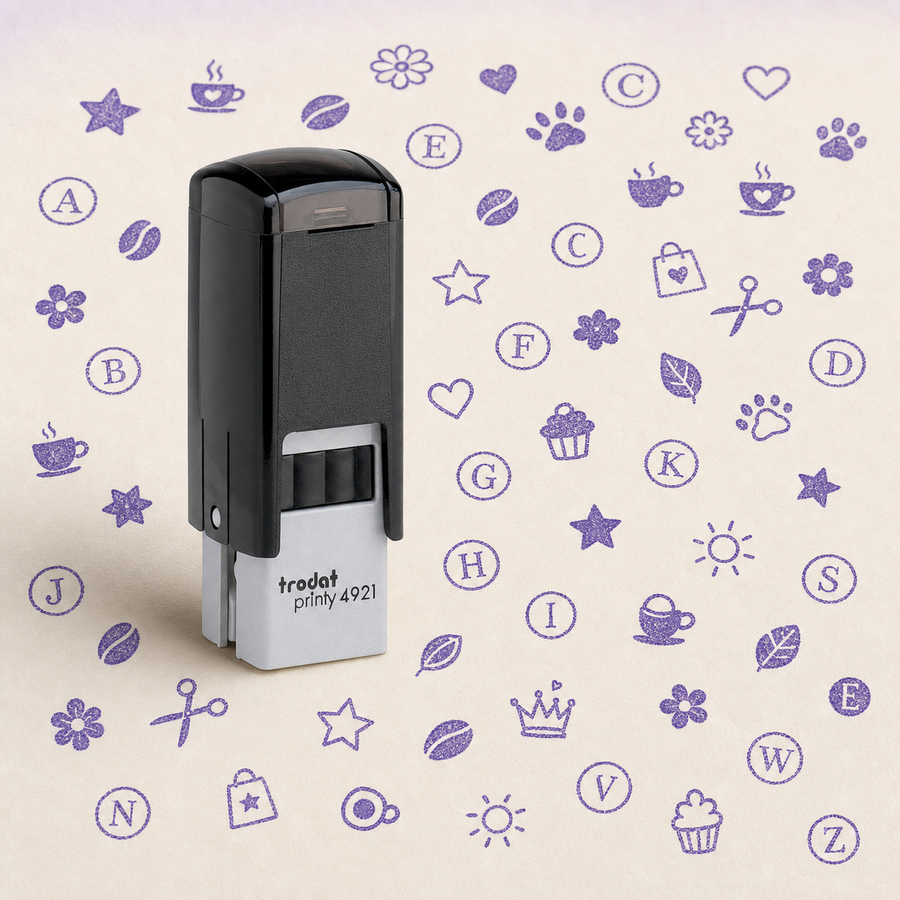 Loyalty Card Stamps — one relevant stamp with many purple impressions