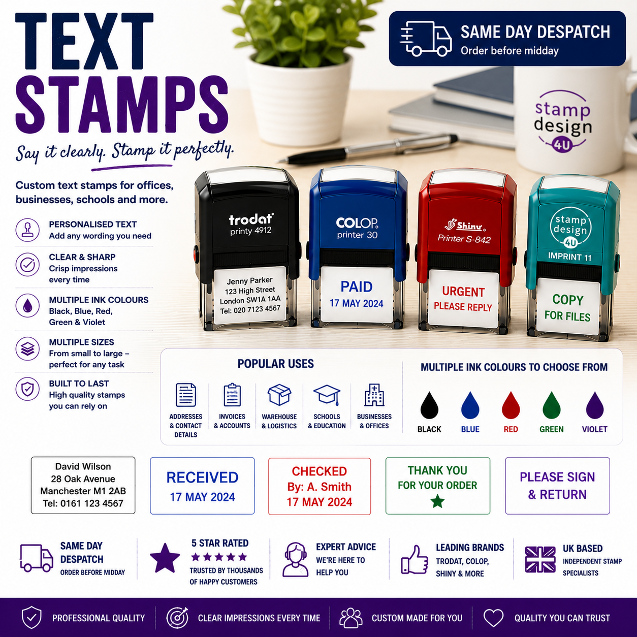 Personalised Text Stamps