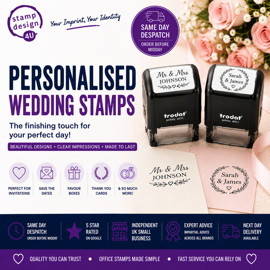 Personalised Wedding Stamps for Invitations & Favours
