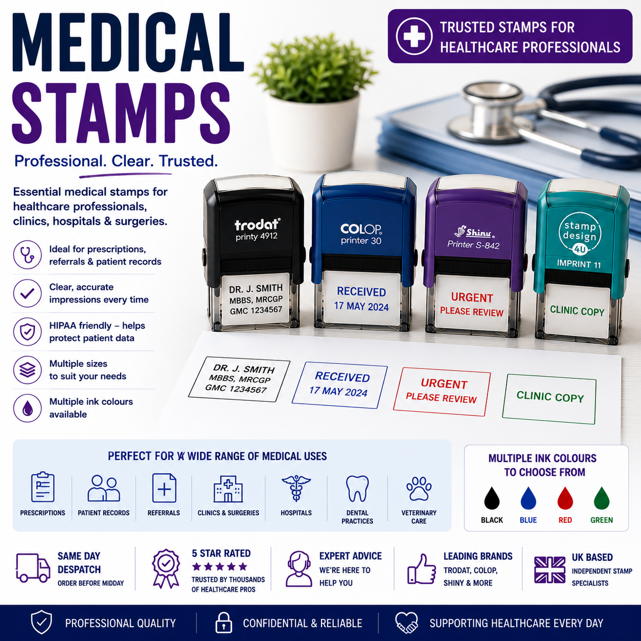 Personalised stamps for healthcare professionals
