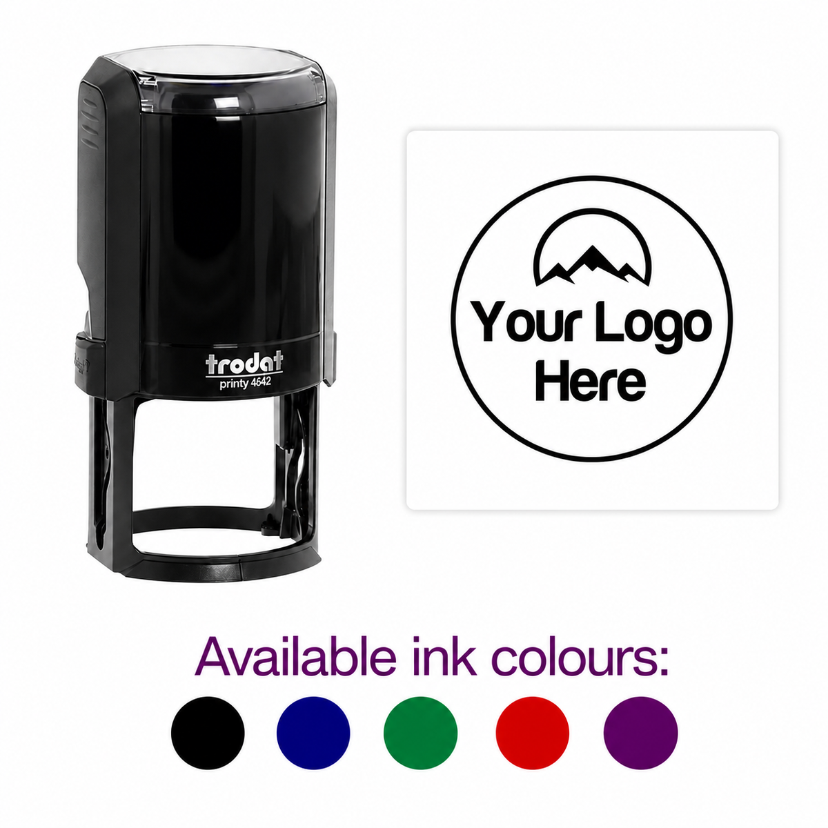 Trodat 4642 round personalised logo stamp