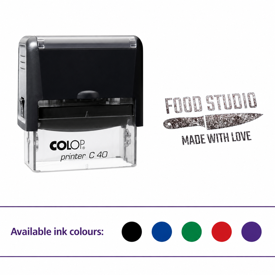 Colop Printer C40 logo rubber stamp