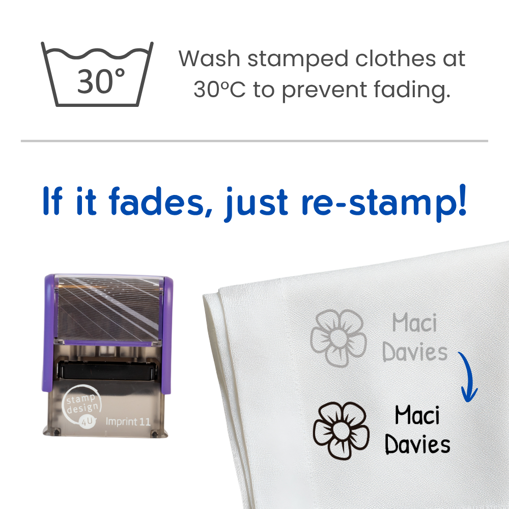 Premium Clothing Marker Textile Rubber Stamp with High Quality Textile Ink