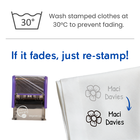 Premium Clothing Marker Textile Rubber Stamp with High Quality Textile Ink