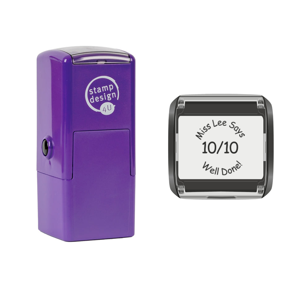 SD4U 4933 | 10/10 2 Lines Personalised Teacher Stamp | 25 x 25mm