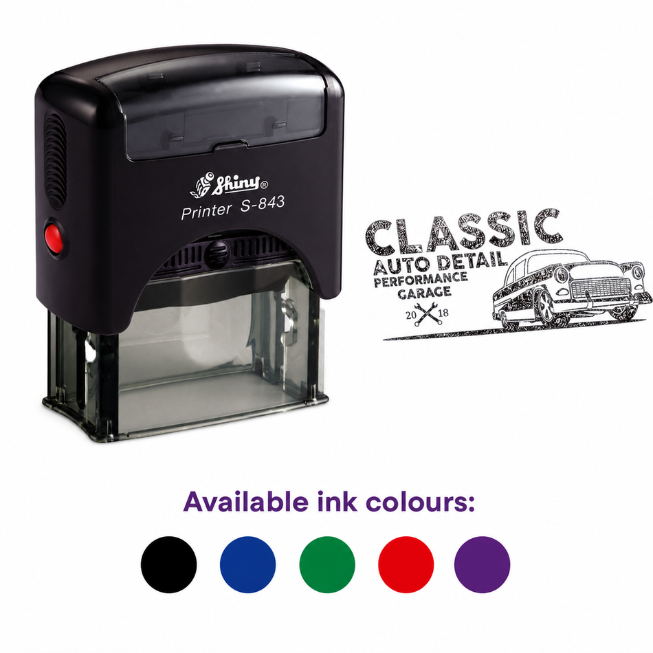 Shiny Printer S843 logo rubber stamp