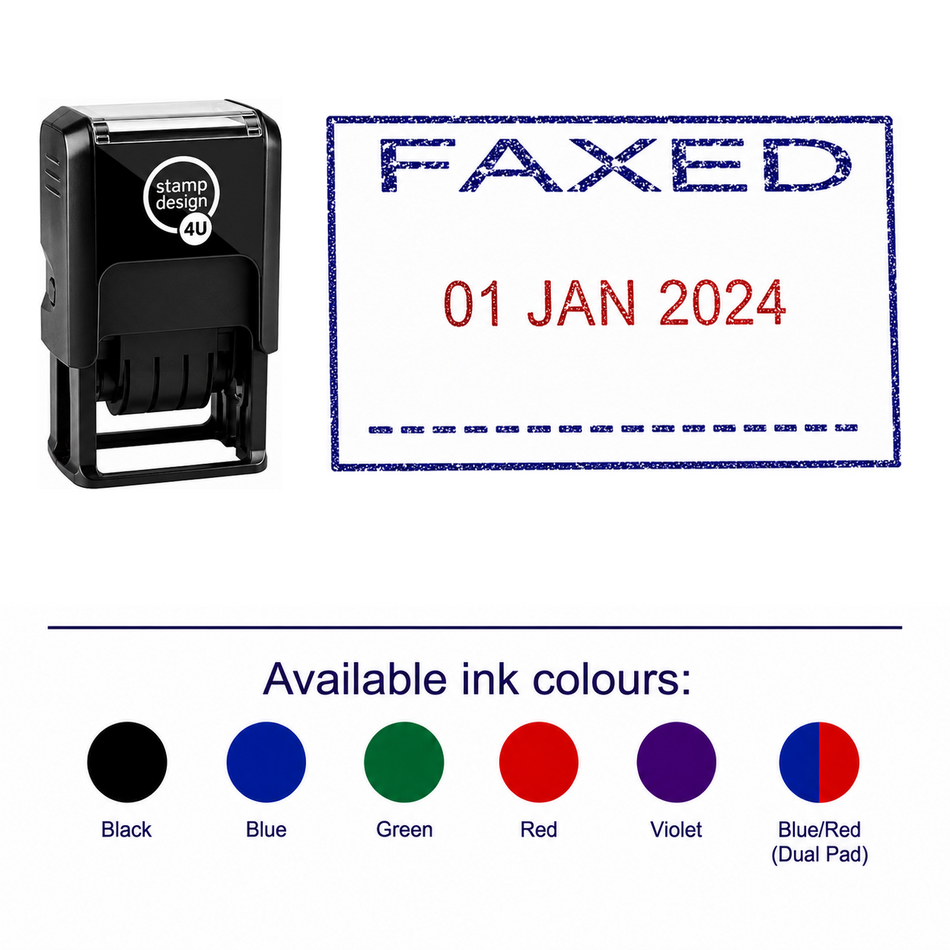 FAXED Date Stamp | Trodat Printy 4750 Self-Inking Dater Rubber Stamp | Document Processing, Administration & Office – stamp and matching imprint with available ink colours