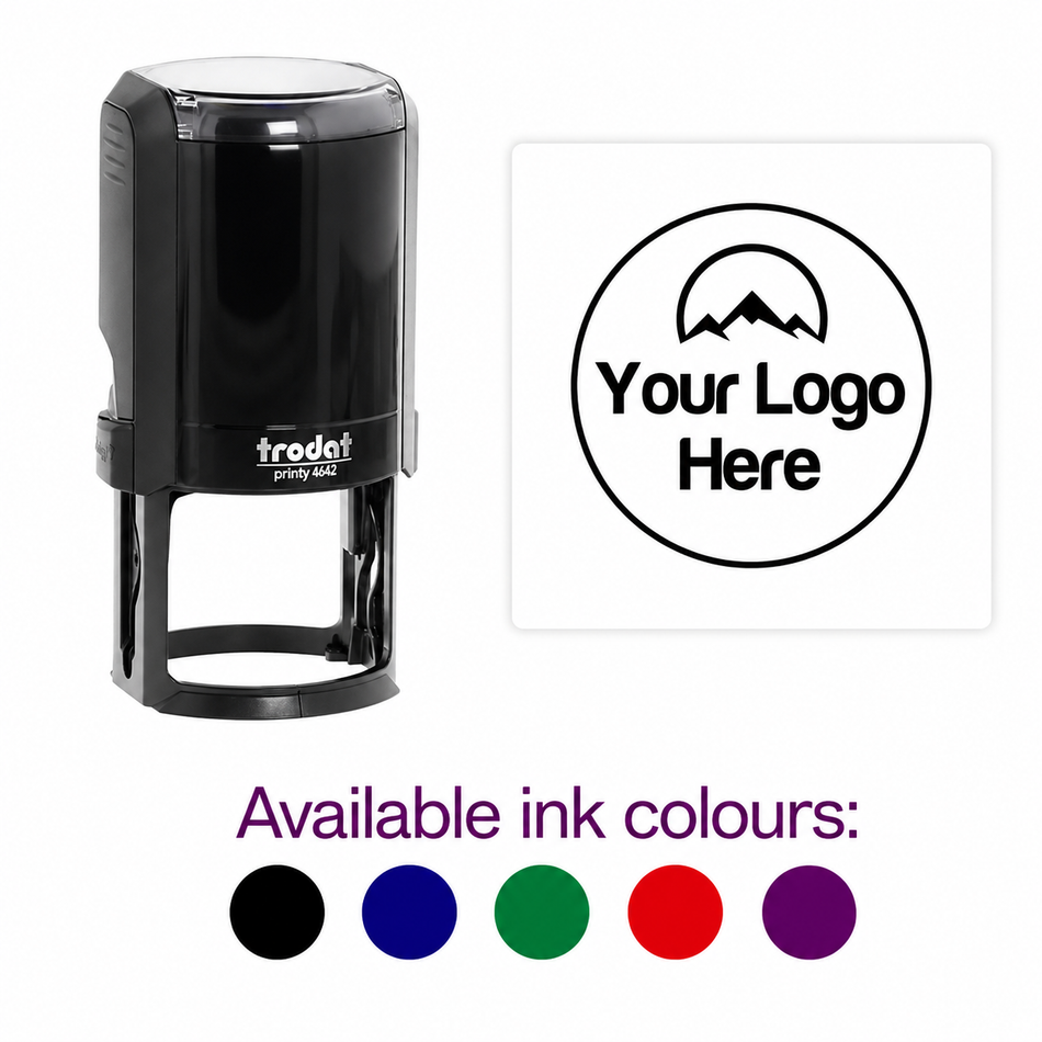 Trodat 4642 Personalised Logo Stamp – Self-Inking 42mm Round Rubber Stamp | SD4U Custom Design