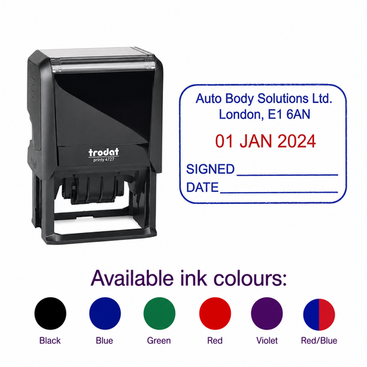 Trodat Printy 4727 Self Inking 4 Line Date Stamp - 60 x 40mm