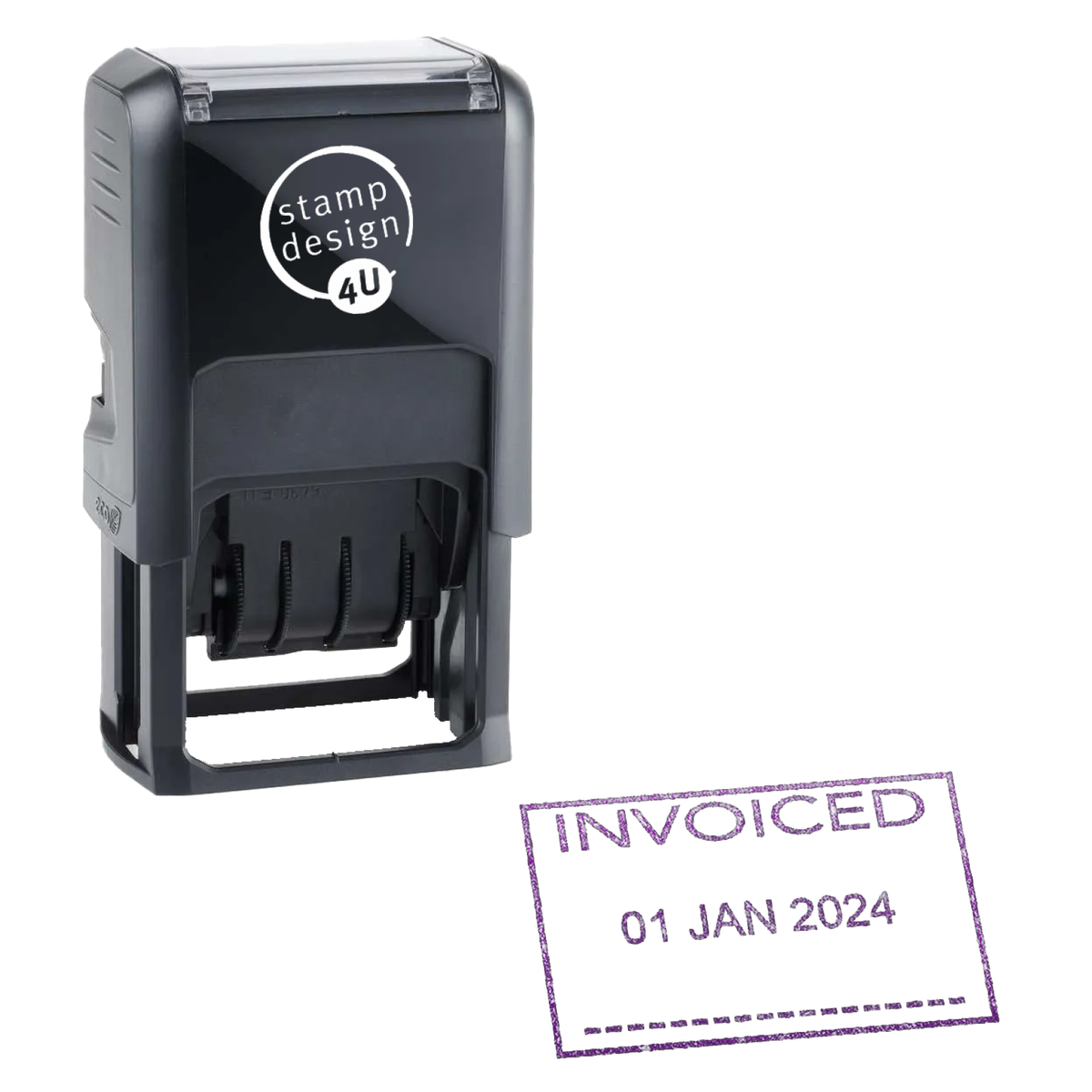 Component Date Stamp Image Example INVOICED Date Stamp | Trodat Printy 4750 Self-Inking Dater Rubber Stam ...
