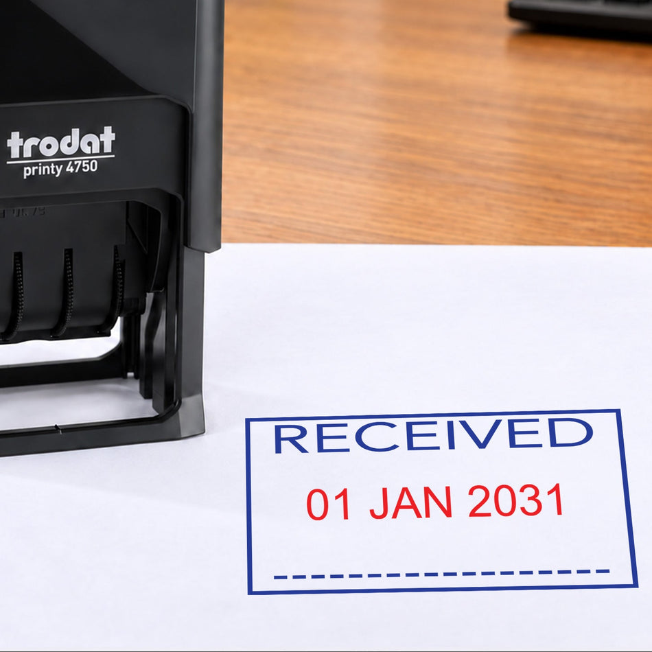 RECEIVED Date Stamp | Trodat Printy 4750 Self-Inking Dater Rubber Stamp | Mailroom, Office & Document Processing Stamp