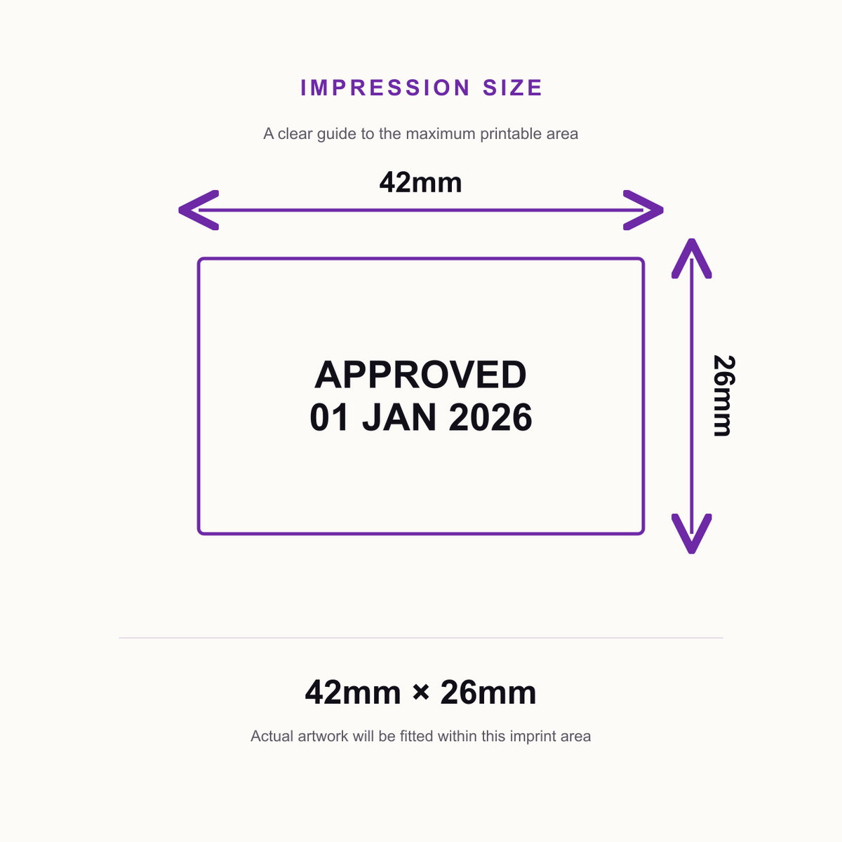 APPROVED Date Stamp | Trodat Printy 4750 Self-Inking Dater Rubber Stamp | Quality Control, Compliance & Document – impression size guide 42mm × 26mm