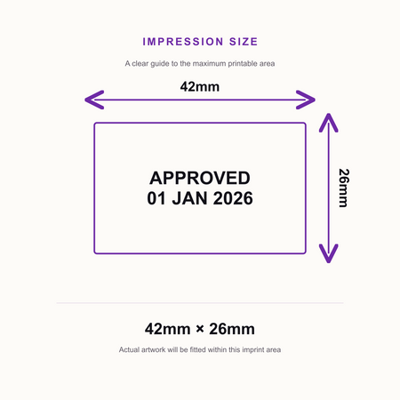 APPROVED Date Stamp | Trodat Printy 4750 Self-Inking Dater Rubber Stamp | Quality Control, Compliance & Document – impression size guide 42mm × 26mm