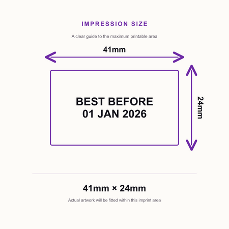 BEST BEFORE Date Stamp | Trodat Printy Dater Stamp | Food Safety, Stock Control & Inventory Management Stamp | 41 x 24mm – impression size guide 41mm × 24mm