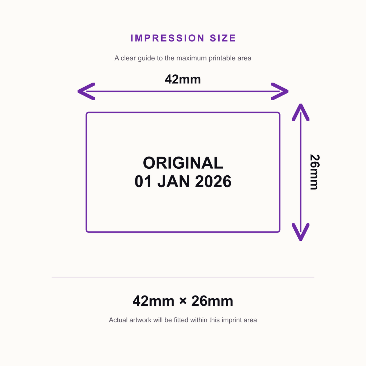 ORIGINAL Date Stamp | Trodat Printy 4750 Self-Inking Dater Rubber Stamp | Document Control, Filing & Administration – impression size guide 42mm × 26mm
