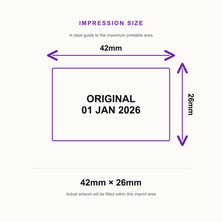 ORIGINAL Date Stamp | Trodat Printy 4750 Self-Inking Dater Rubber Stamp | Document Control, Filing & Administration – impression size guide 42mm × 26mm