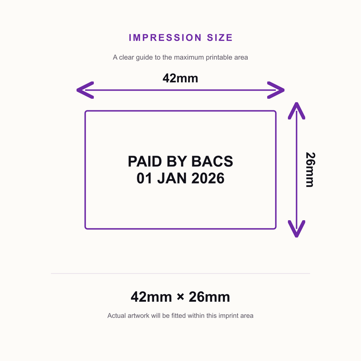 PAID BY BACS Date Stamp | Trodat Printy 4750 Self-Inking Dater Rubber Stamp | Accounts Payable & Finance Office Stamp – impression size guide 42mm × 26mm