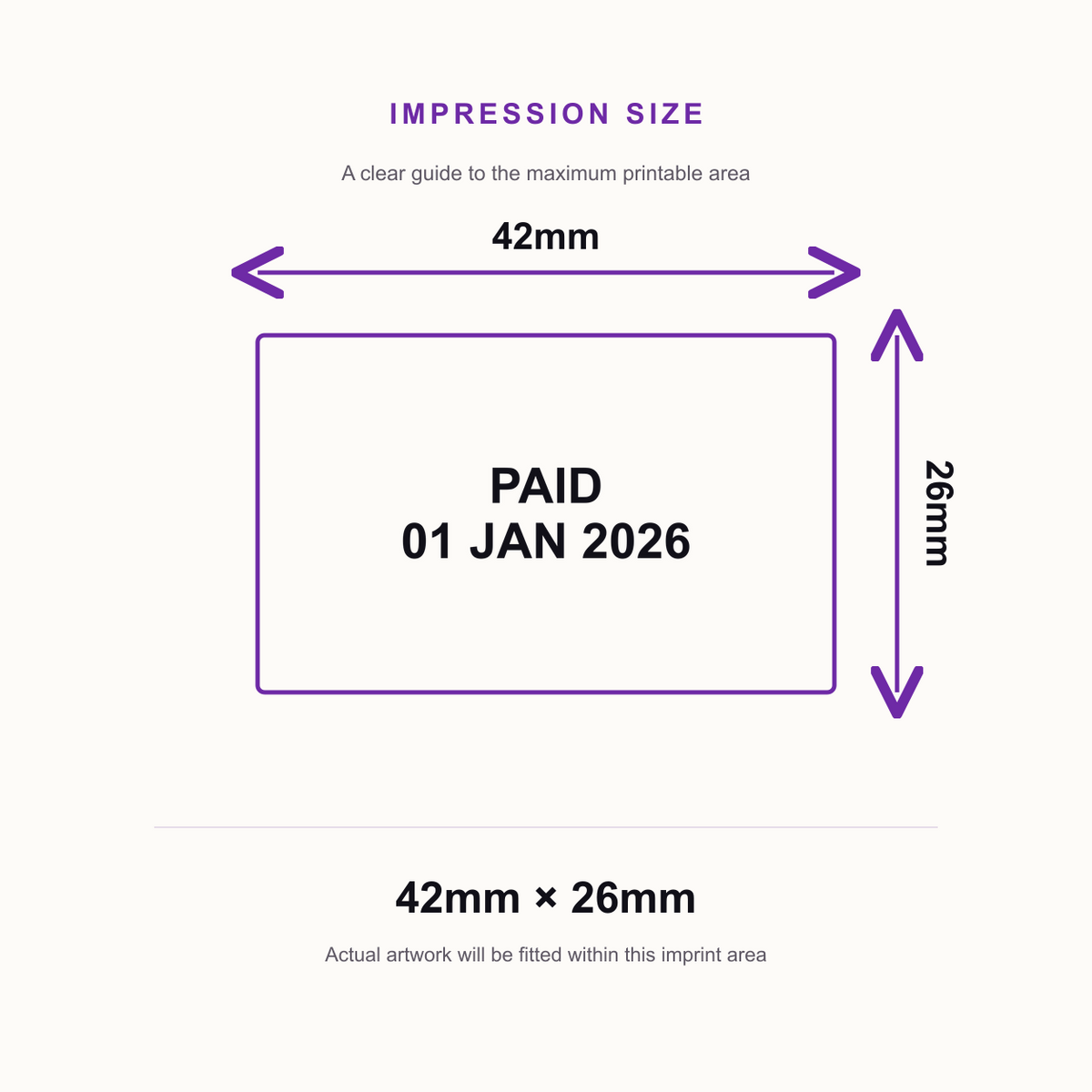 PAID Date Stamp | Trodat Printy 4750 Self-Inking Dater Rubber Stamp | Accounts, Invoicing & Finance Office Stamp | 41 x – impression size guide 42mm × 26mm