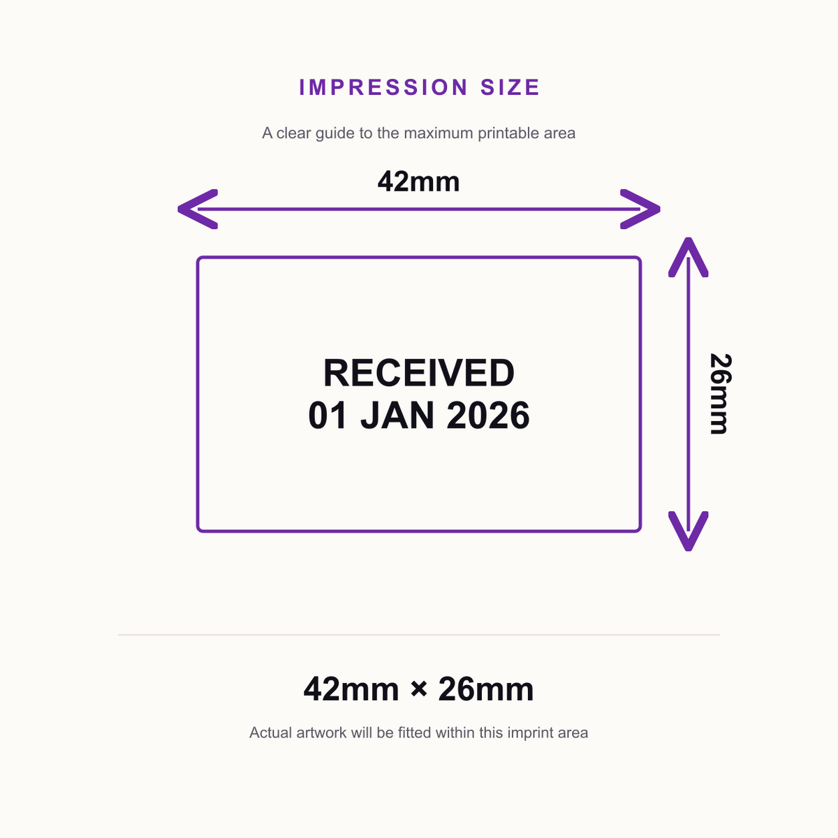 RECEIVED Date Stamp | Trodat Printy 4750 Self-Inking Dater Rubber Stamp | Mailroom, Office & Document Processing Stamp – impression size guide 42mm × 26mm