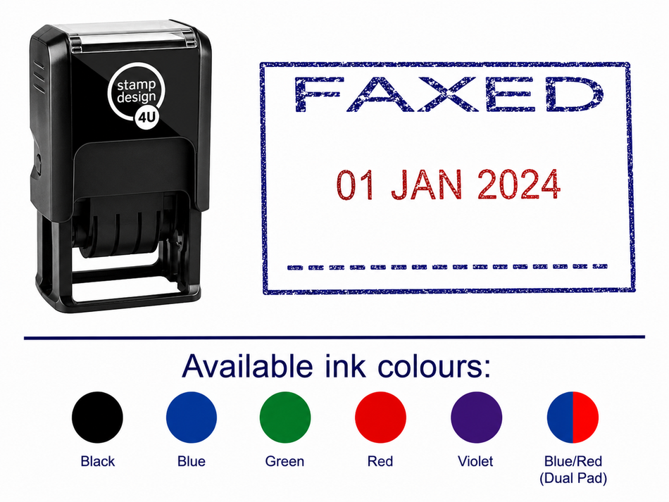 FAXED Date Stamp | Trodat Printy 4750 Self-Inking Dater Rubber Stamp | Document Processing, Administration & Office Stamp | 41 x 24mm