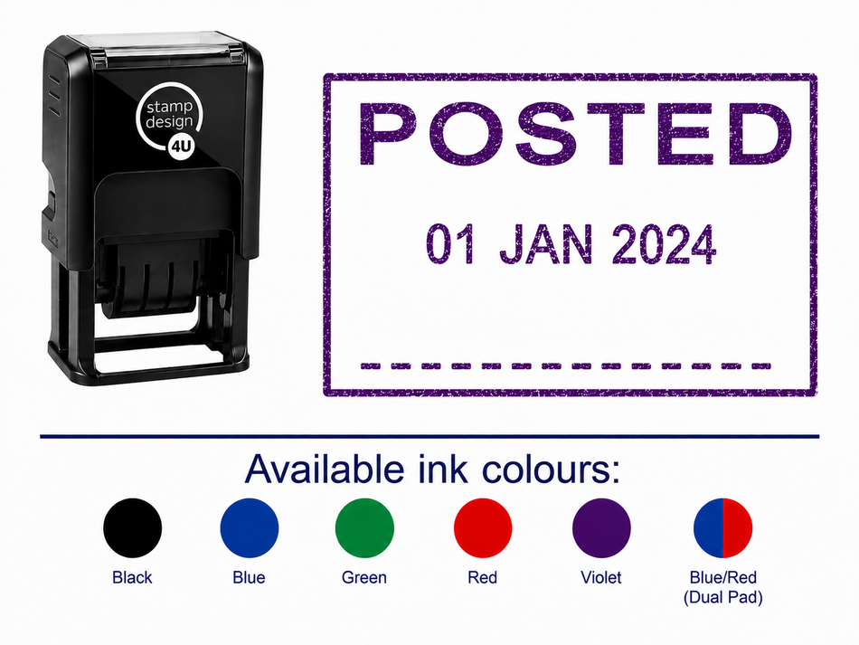 POSTED Date Stamp | Trodat Printy 4750 Self-Inking Dater Rubber Stamp | Mailroom, Dispatch & Administration Stamp