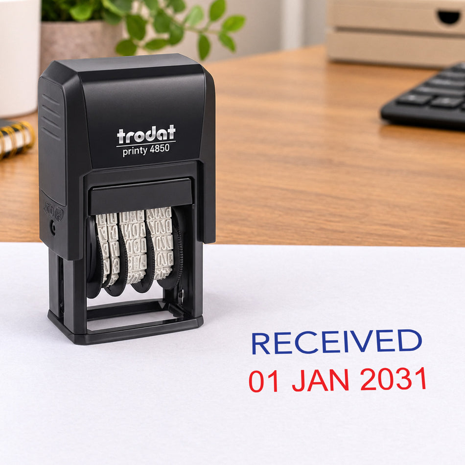 Trodat 4850 Stock Word Self Inking Date Stamp - RECEIVED