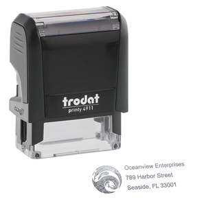 Trodat Printy 4911 | 3 Line Text & Logo Rubber Stamp | 38 x 14mm