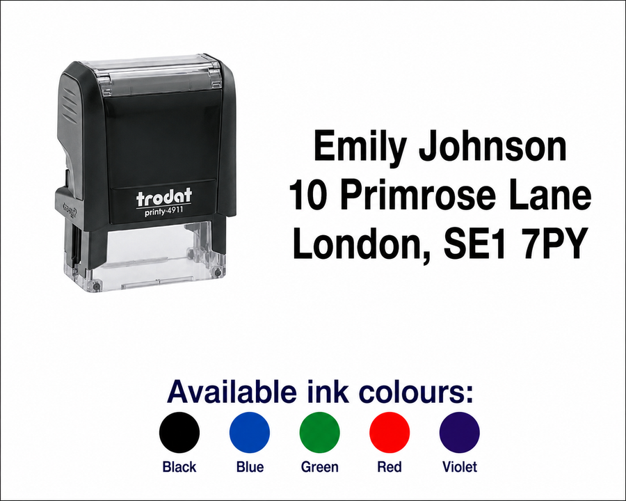 Trodat Printy 4911 | 3 Line Text Rubber Stamp | 38 x 14mm