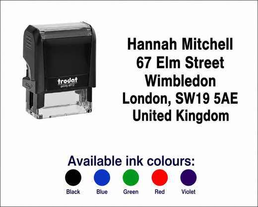 Trodat Printy 4912 | 4 Line Text Rubber Stamp | 48 x 18mm