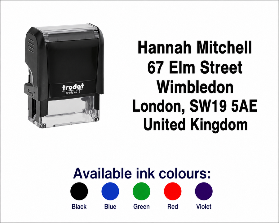 Trodat Printy 4912 | 4 Line Text Rubber Stamp | 48 x 18mm