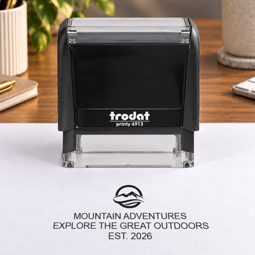 Custom Text and Logo 5 Line Stamp | Trodat Printy 4913 Self-Inking Address and Logo Stamp