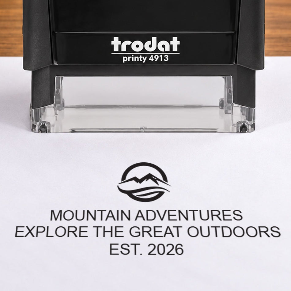 Custom Text and Logo 5 Line Stamp | Trodat Printy 4913 Self-Inking Address and Logo Stamp