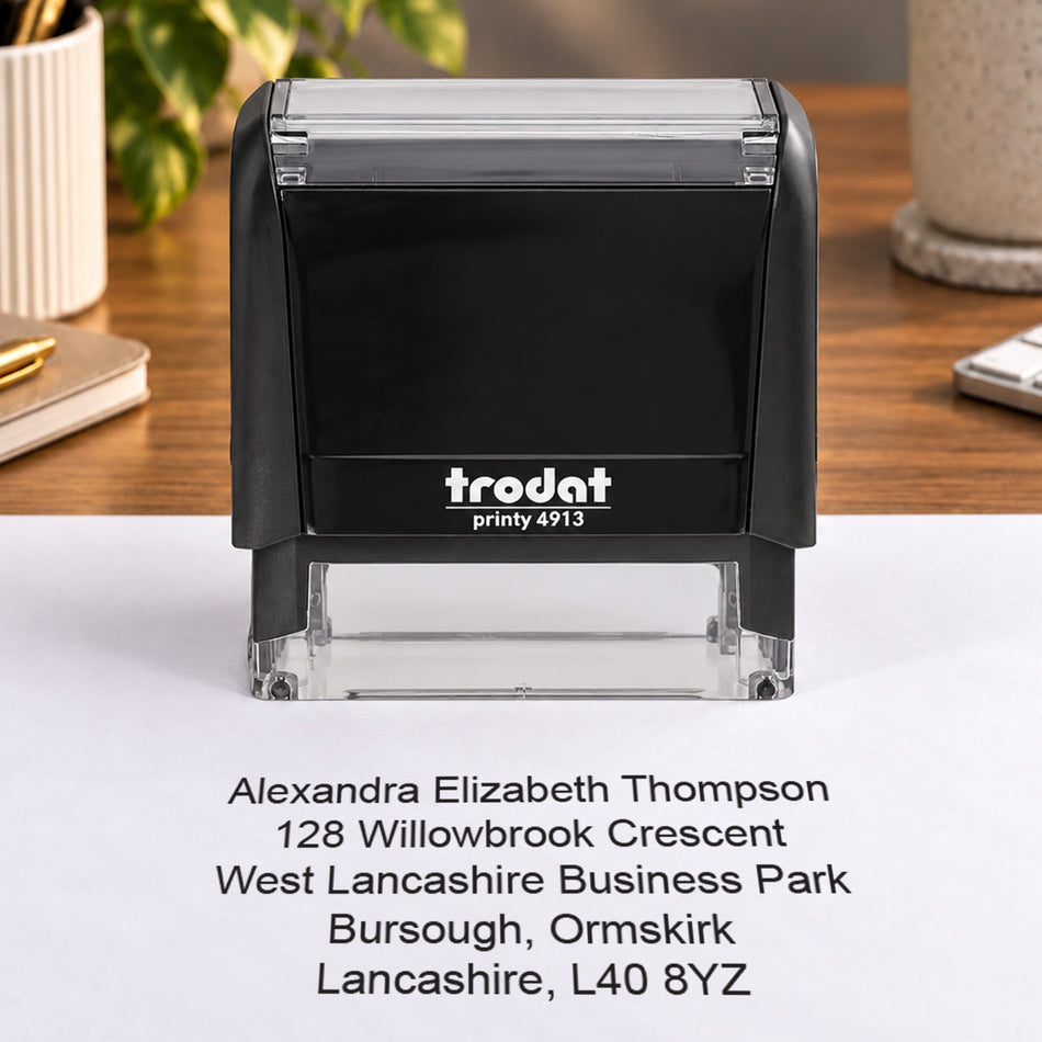 5 Line Text Return Address Stamp | 58 x 22mm | Trodat 4913