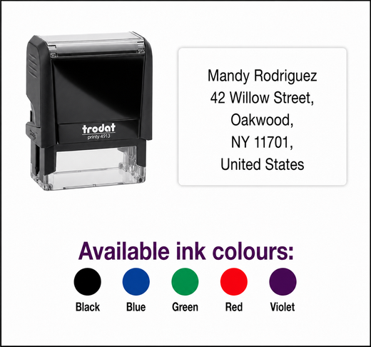 5 Line Text Return Address Stamp | 58 x 22mm | Trodat 4913
