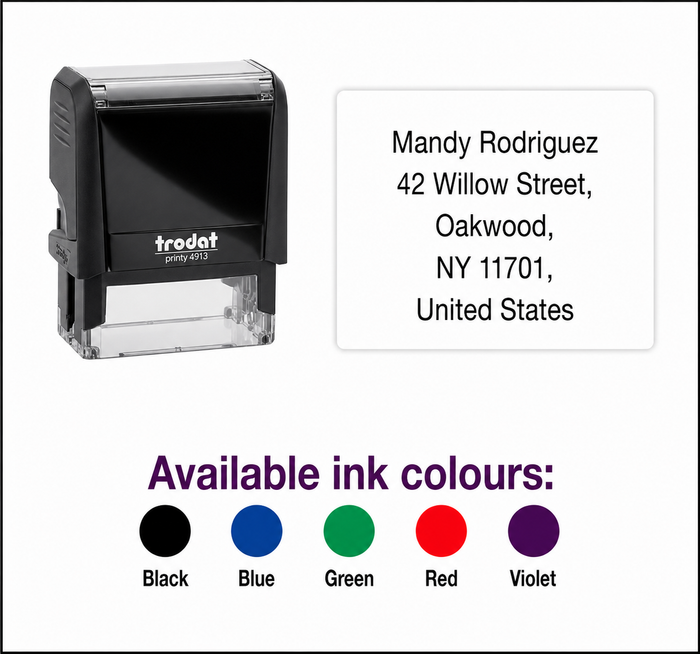 5 Line Text Return Address Stamp | 58 x 22mm | Trodat 4913