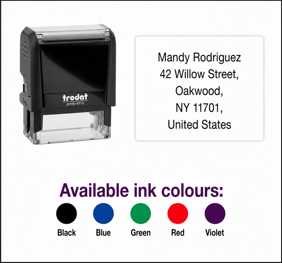 5 Line Text Return Address Stamp | 58 x 22mm | Trodat 4913