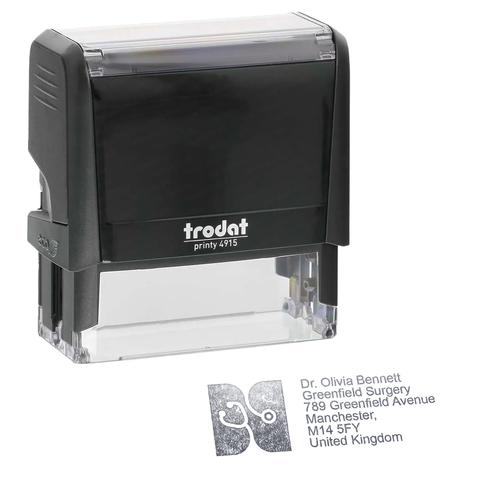 Trodat Printy 4915 | 6 Line Text & Logo Rubber Stamp | 70 x 25mm