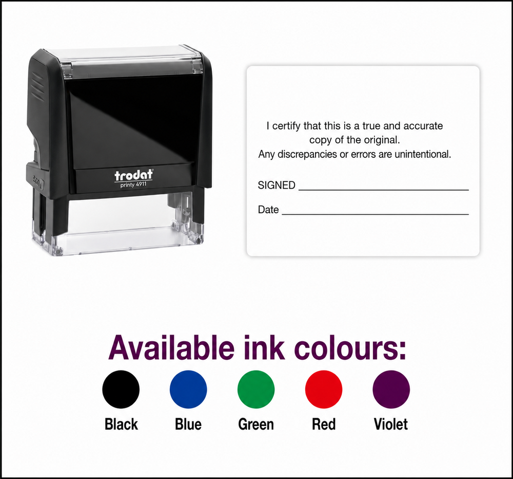 Trodat Printy 4915 | 6 Line Text Rubber Stamp | 70 x 25mm
