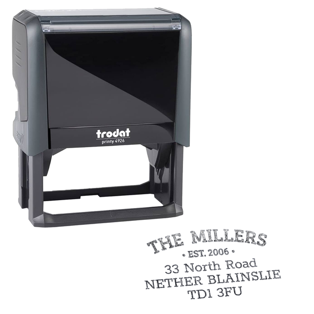 Trodat Printy 4926 | Simple Address Rubber Stamp | 75 x 38mm – Black